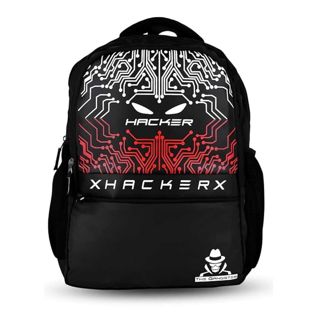 THE GANGSTER HACKER Edition Bag with 2 Secret Pockets, 28 litres Large Size Laptop Backpack, Black