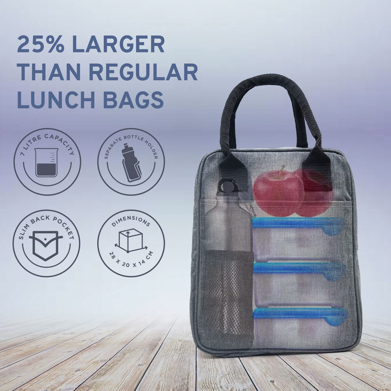Urban Pro  Insulated Lunch Bag Travel Nylon Storage Tiffin Bag