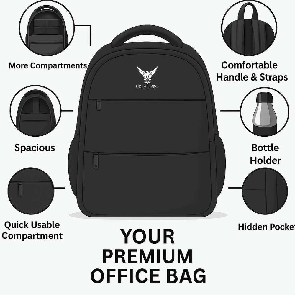 Urban Pro Premium Office Laptop Backpack – 35L Capacity | Lightweight &amp; Stylish