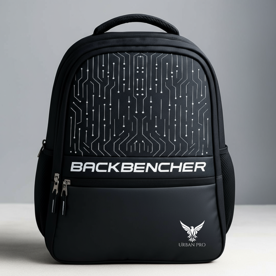 Urban Pro Backbencher Black Bag – 28L Laptop Backpack for College, Office & Travel