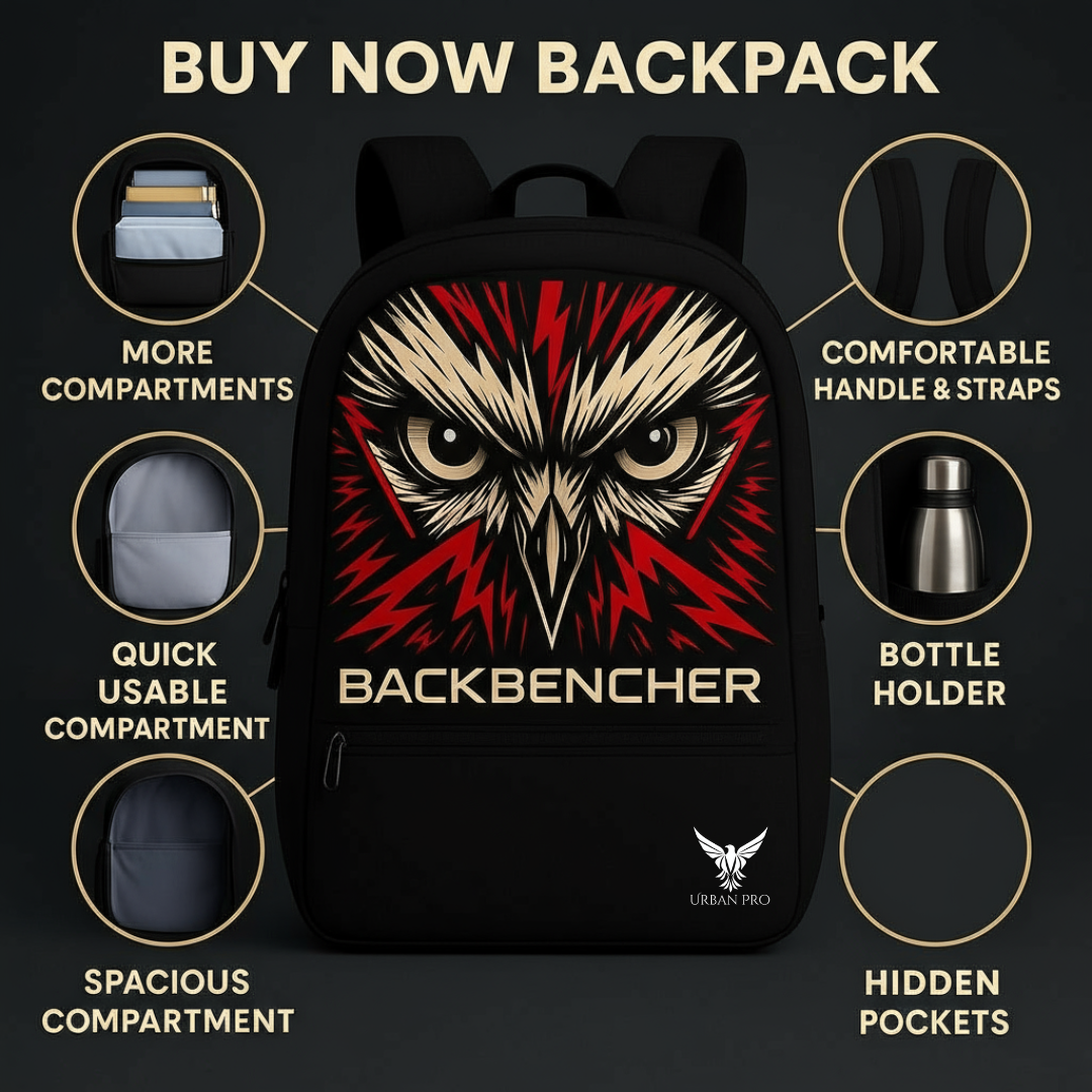 Urban Pro Owl 28L Premium Faux Leather Backpack | Backbencher Series | Stylish School & College Bag for Men & Women | Trendy Laptop Backpack (28 Liters)