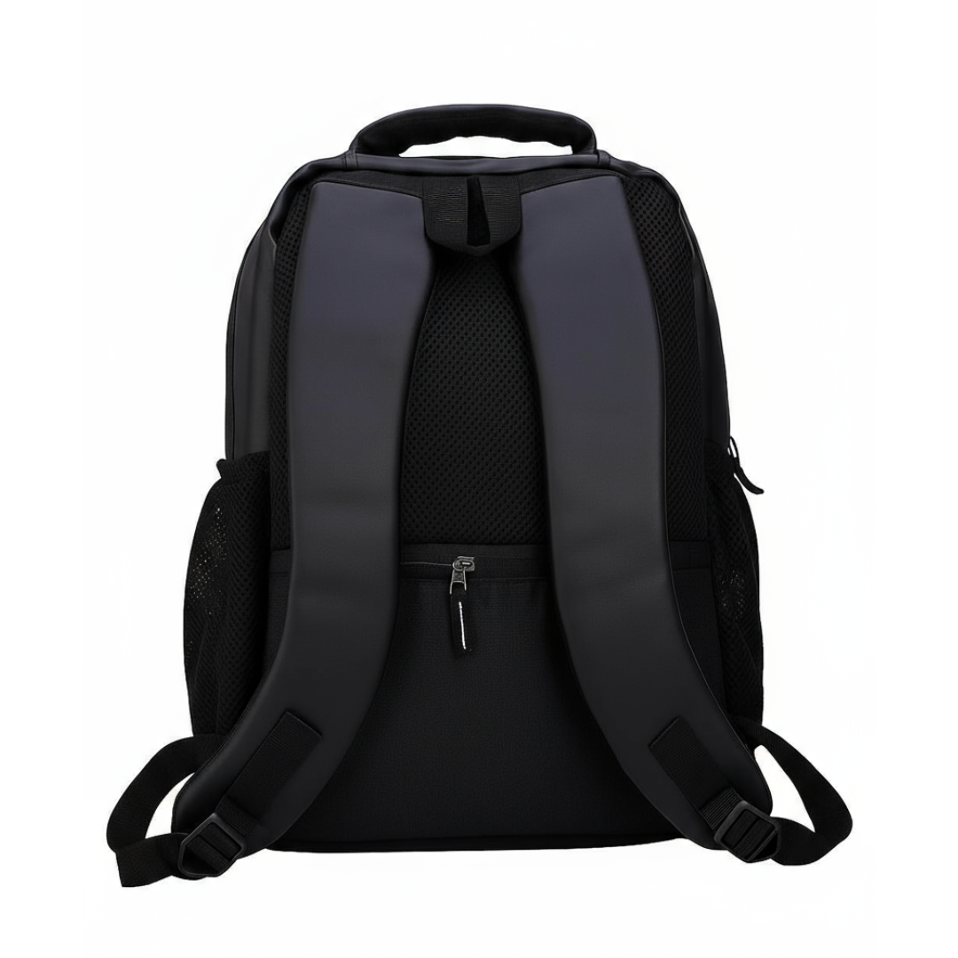 THE GANGSTER Unisex OWL EYES BACKBENCHER Casual Backpack, Free Size, Polyester - Premium Leather Like Material, 2 Compartments, 2 Hidden Pockets, Black